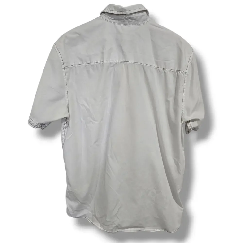 Michael Brandon Men's White Short Sleeve Button Down Shirt Size Medium